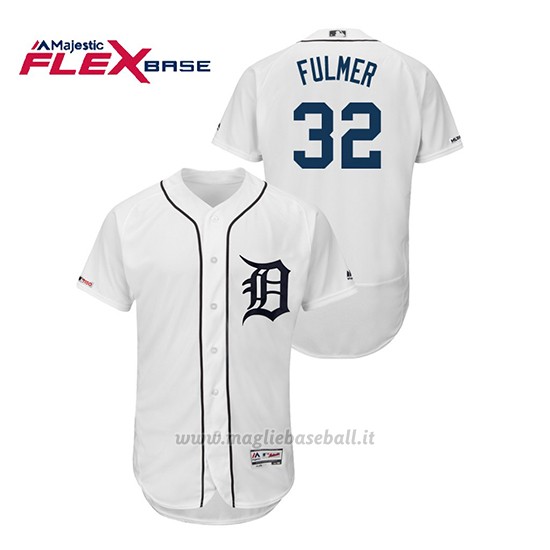 Maglia Baseball Uomo Detroit Tigers Michael Fulmer 150th Aniversario Patch Flex Base Bianco